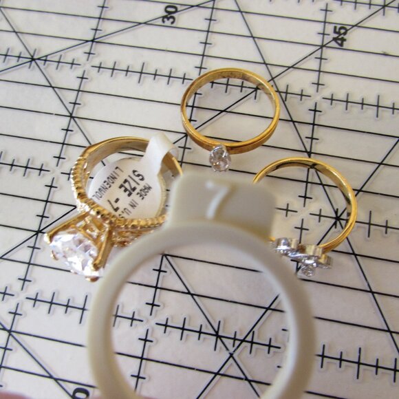 14/18K HGE ESPO Rings - Lot of 5 Rings - Wedding Set - Gold Electroplate - Picture 11 of 16